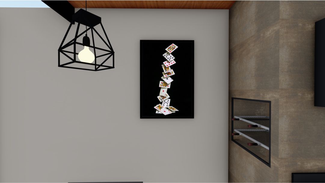 Quadro Decorativo Baralho em Adesivo com Moldura Caixa