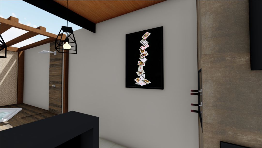 Quadro Decorativo Baralho em Adesivo com Moldura Caixa