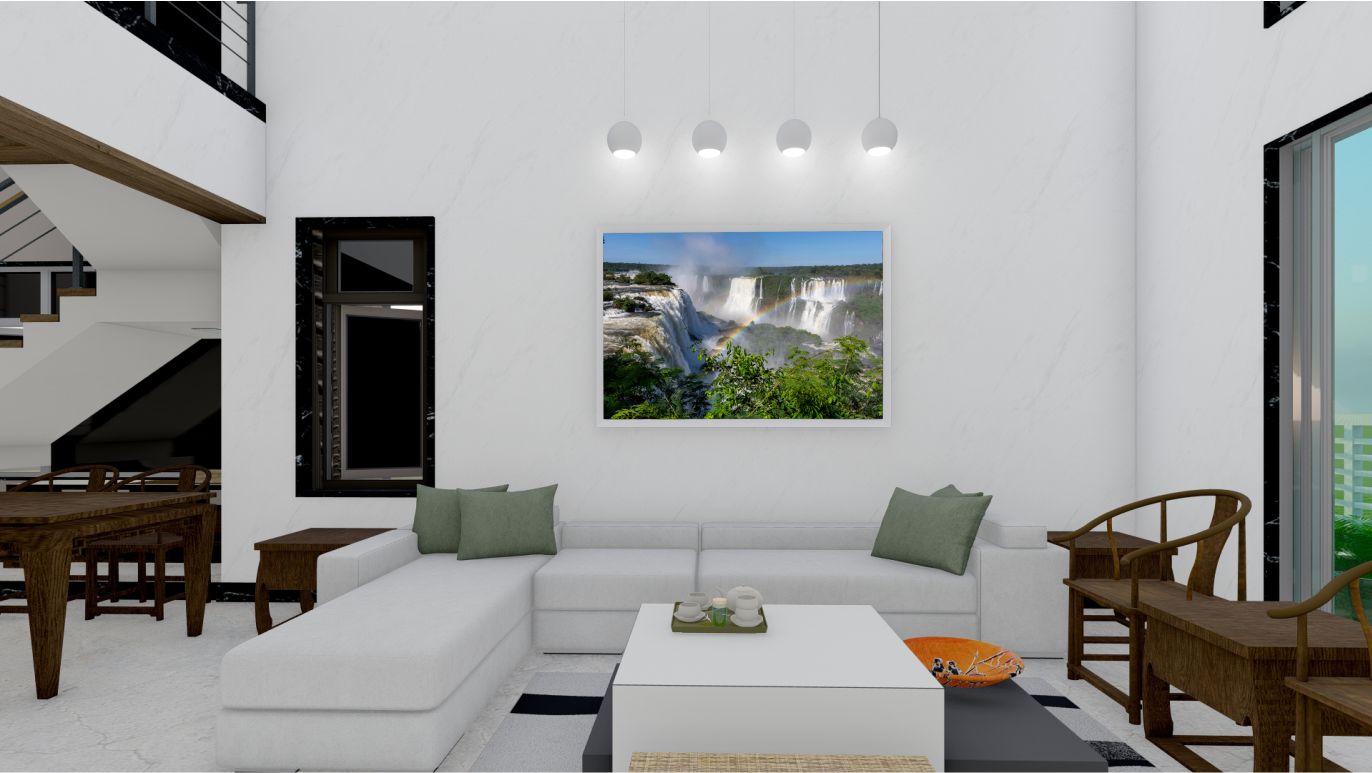 Quadro Decorativo Cataratas do Iguaçu em Adesivo com Moldura Caixa