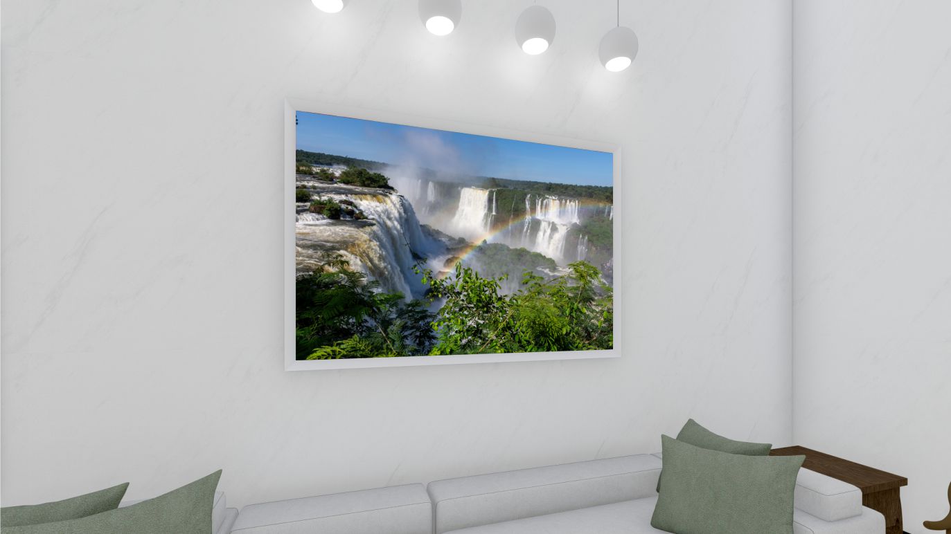 Quadro Decorativo Cataratas do Iguaçu em Adesivo com Moldura Caixa