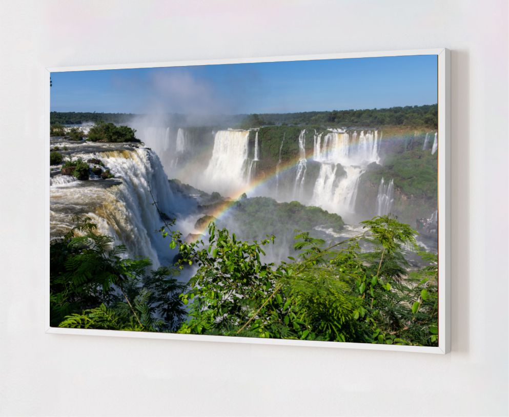 Quadro Decorativo Cataratas do Iguaçu em Adesivo com Moldura Caixa