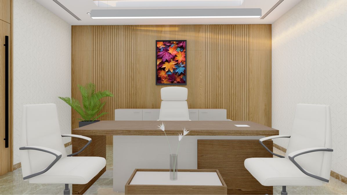 Quadro Decorativo Folhas Coloridas em Adesivo com Moldura Caixa