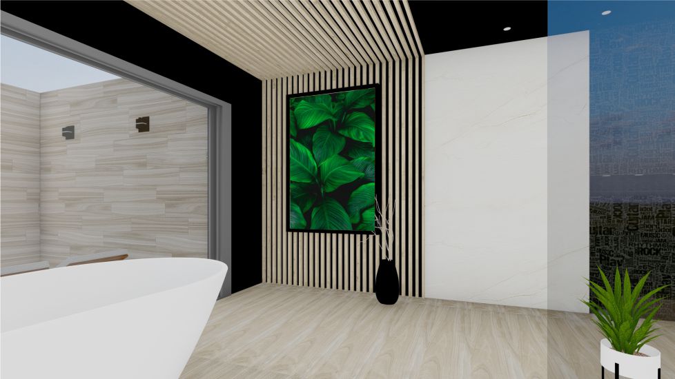 Quadro Decorativo Folhagens em Adesivo com Moldura Caixa