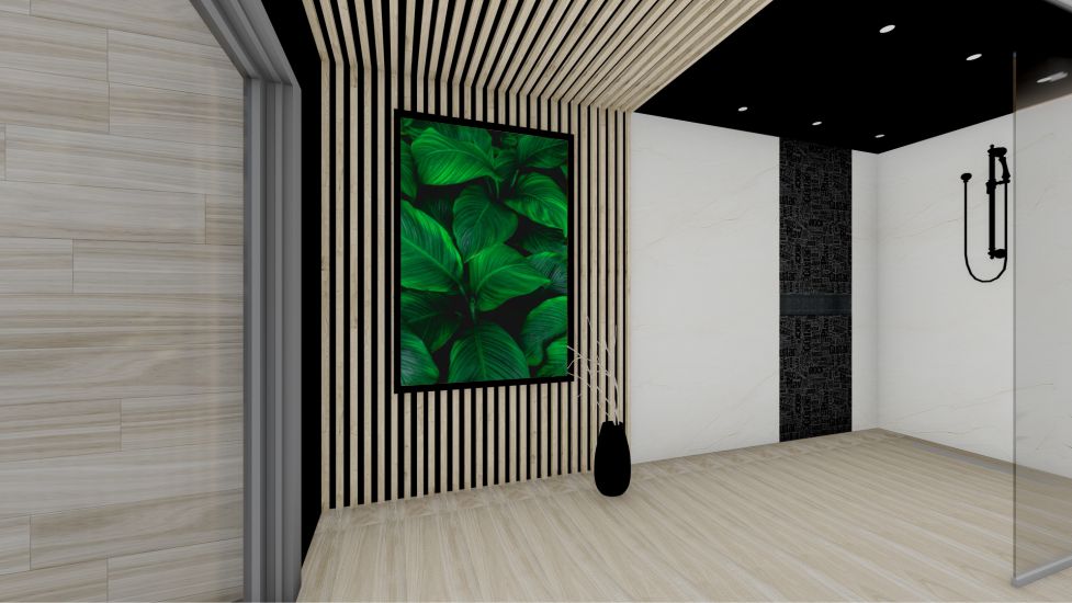 Quadro Decorativo Folhagens em Adesivo com Moldura Caixa