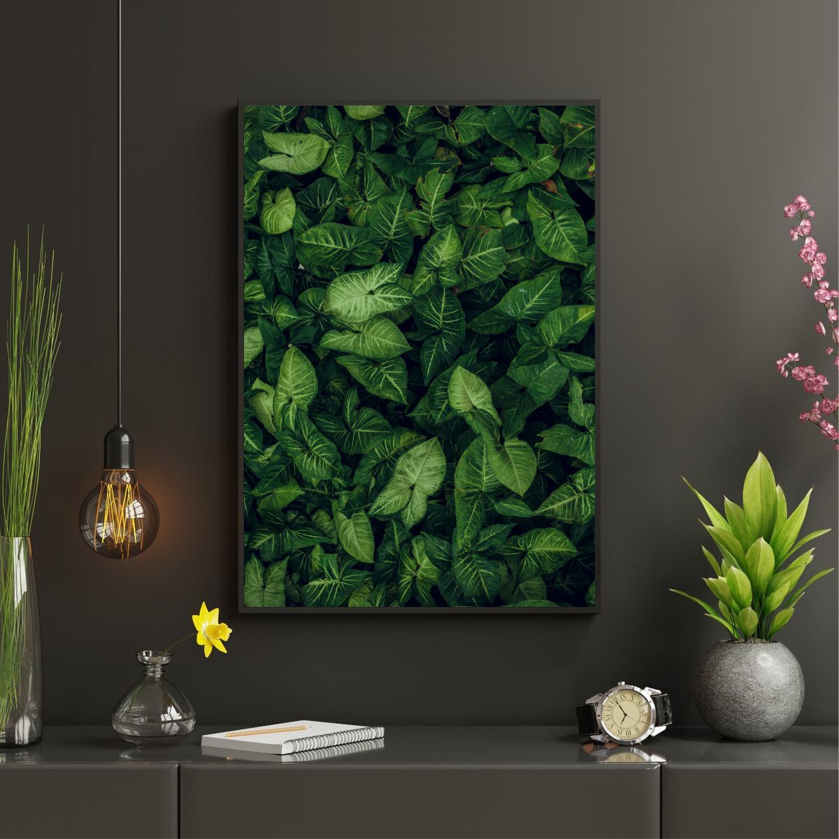 Quadro Decorativo Folhas Tropicais Moderno Biofílico