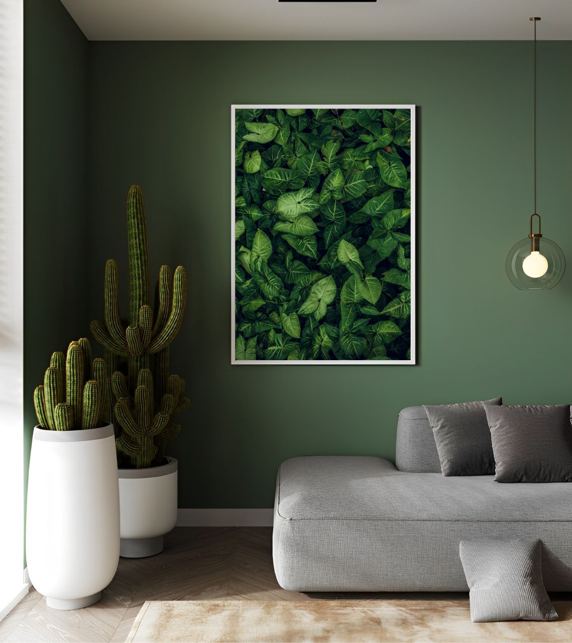 Quadro Decorativo Folhas Tropicais Moderno Biofílico