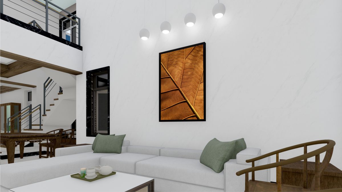 Quadro Decorativo Folha Seca em Adesivo com Moldura Caixa