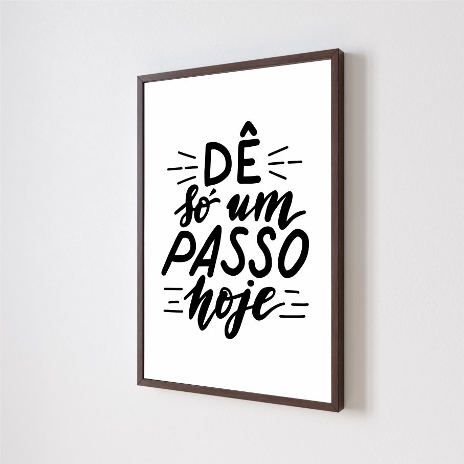 Quadro Decorativo Frase Motivacional em Adesivo com Moldura Caixa