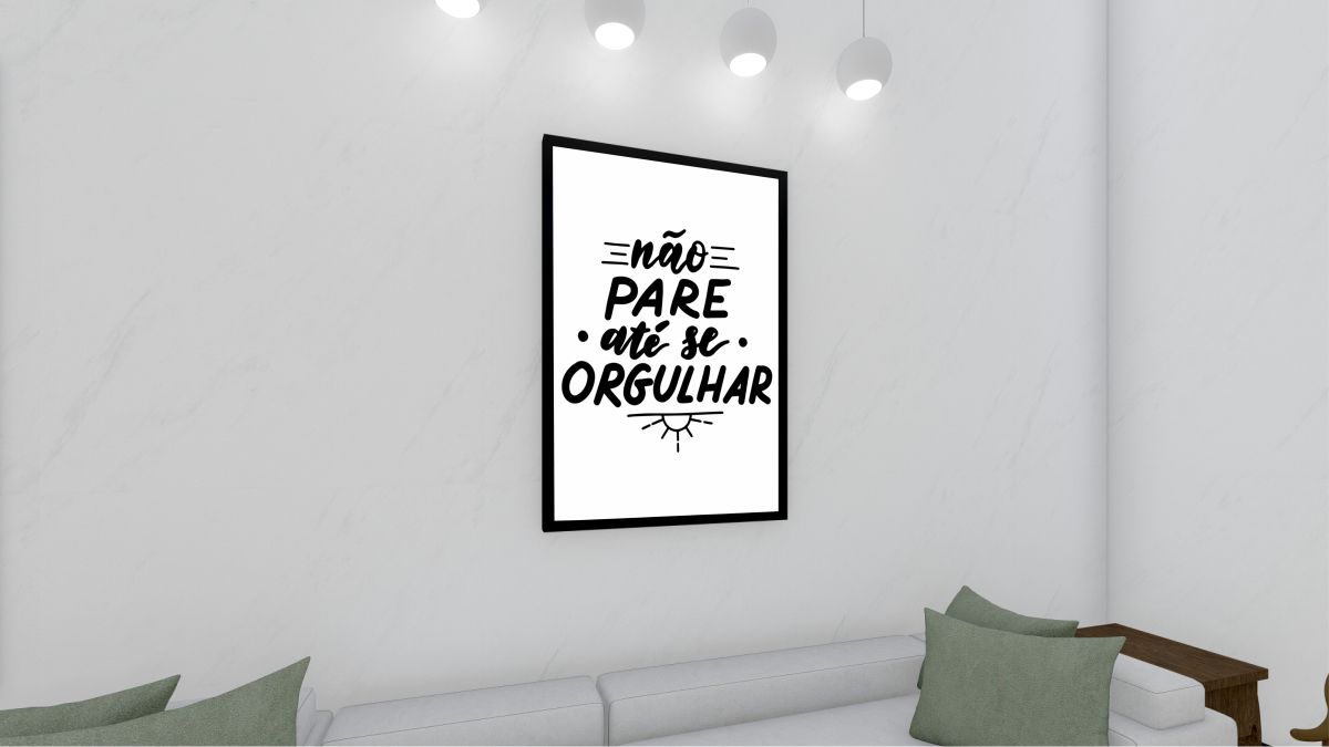 Quadro Decorativo Frase Motivacional 02 em Adesivo com Moldura Caixa