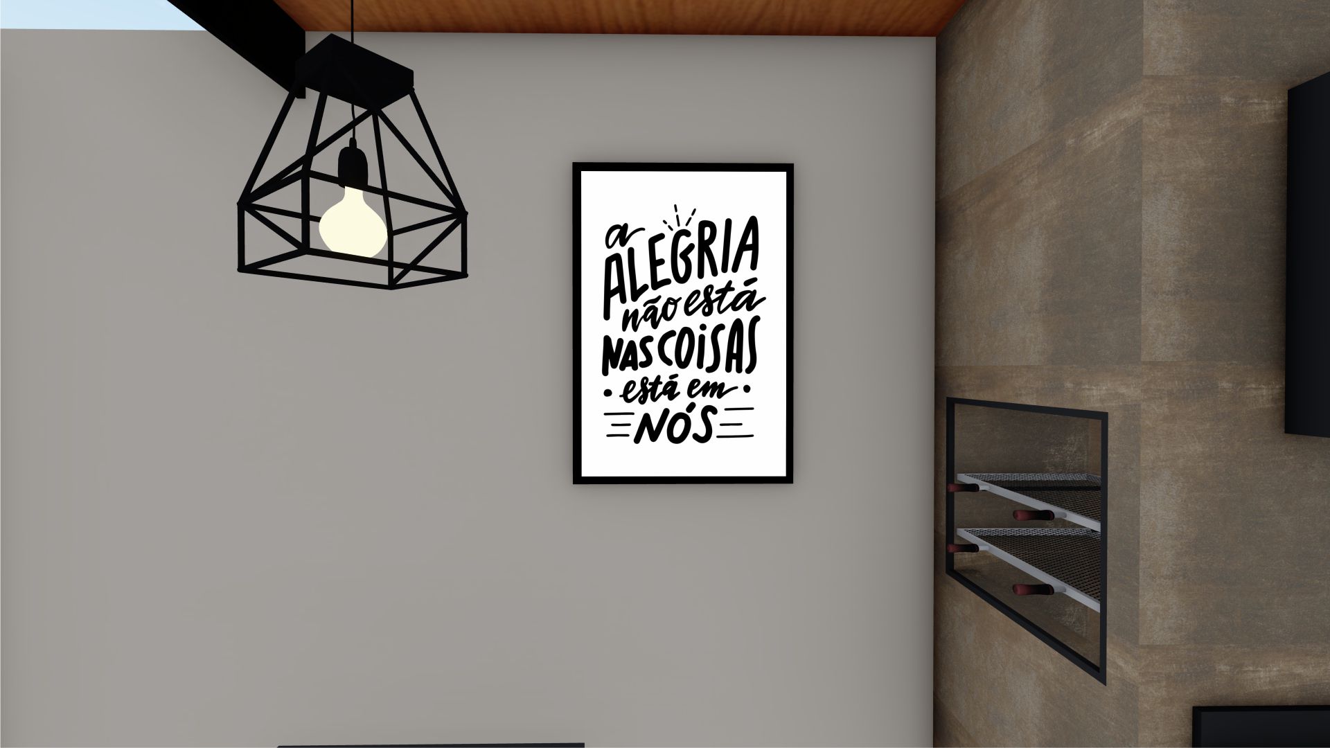 Quadro Decorativo Frase Motivacional 03 em Adesivo com Moldura Caixa