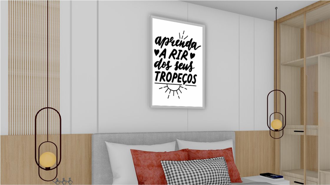 Quadro Decorativo Frase Motivacional 04 em Adesivo com Moldura Caixa