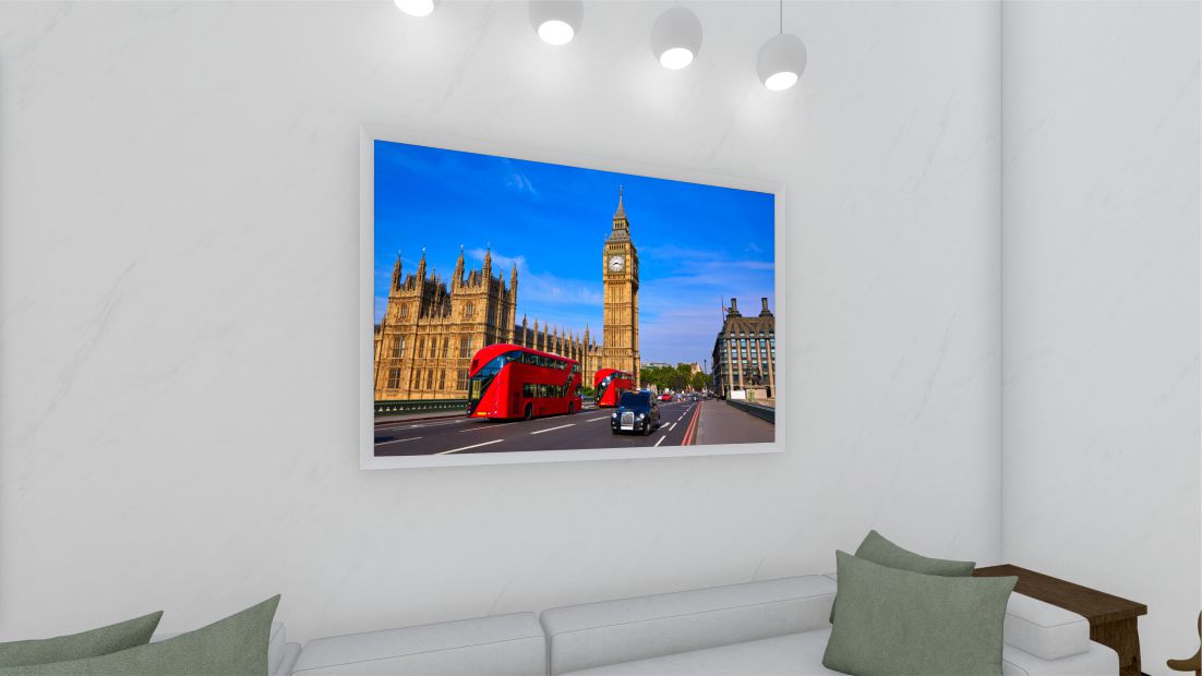 Quadro Decorativo Londres em Adesivo com Moldura Caixa