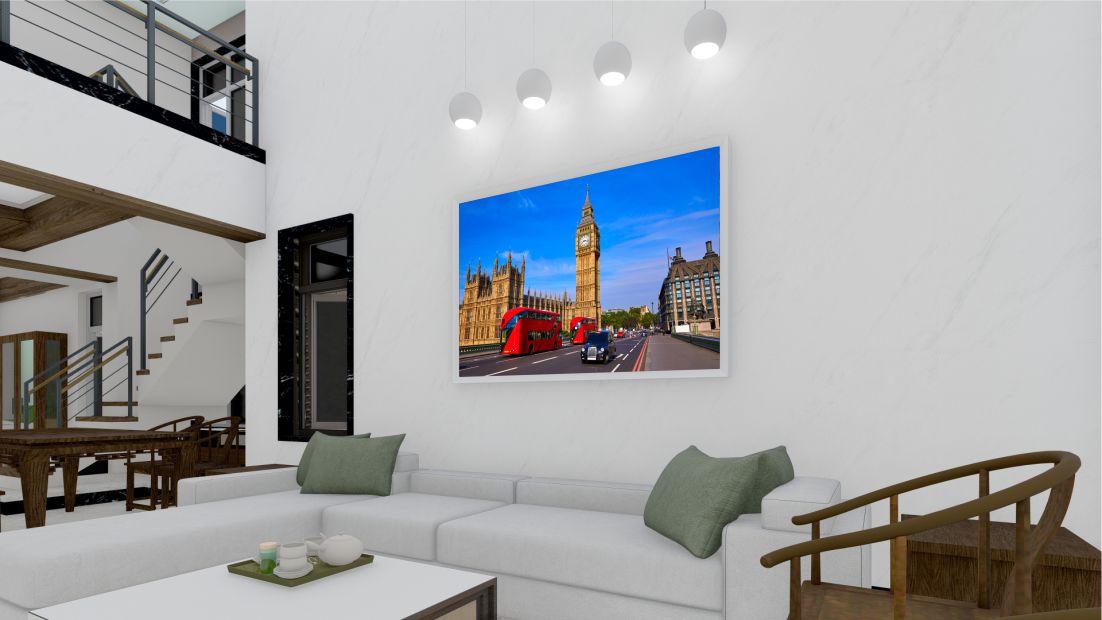 Quadro Decorativo Londres em Adesivo com Moldura Caixa