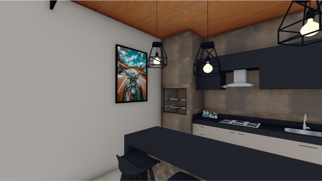 Quadro Decorativo Moto em Adesivo com Moldura Caixa