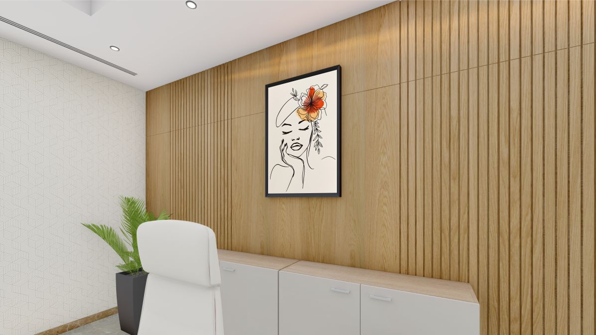 Quadro Decorativo Pintura Mulher em Adesivo com Moldura Caixa