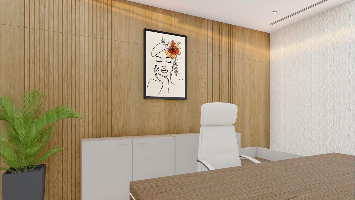 Quadro Decorativo Pintura Mulher em Adesivo com Moldura Caixa