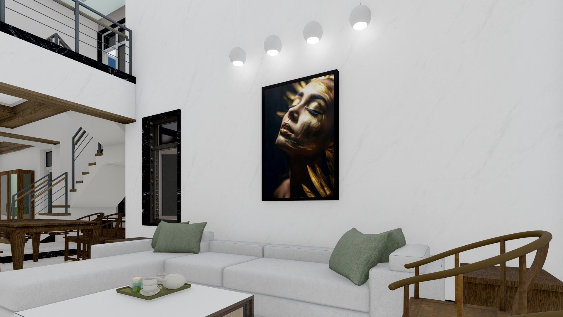 Quadro Decorativo Mulher Moderno em Adesivo com Moldura Caixa
