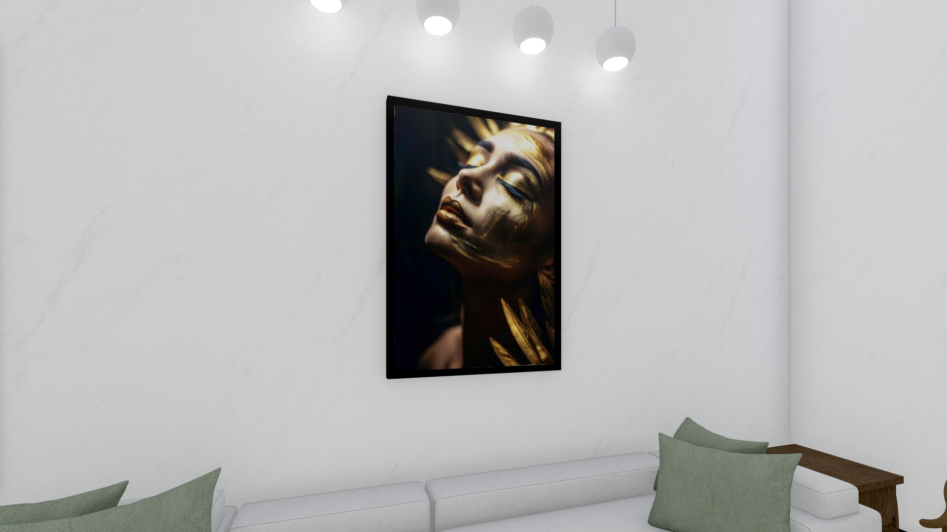 Quadro Decorativo Mulher Moderno em Adesivo com Moldura Caixa