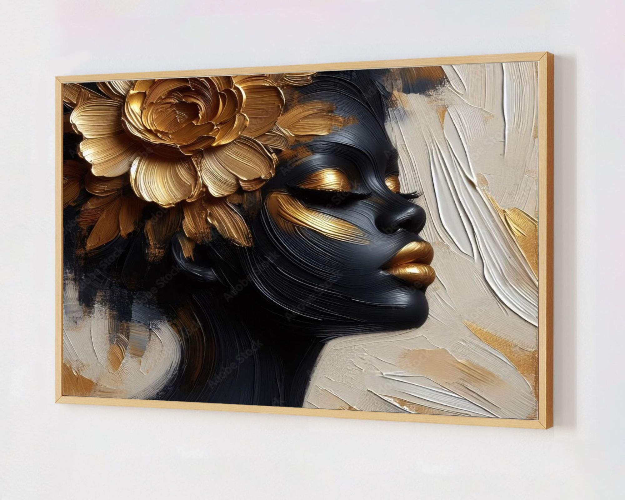 Quadro Decorativo Mulher Abstrato em Adesivo com Moldura Caixa