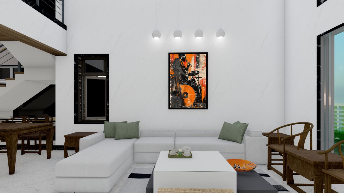 Quadro Decorativo Música Colorful em Adesivo com Moldura Caixa