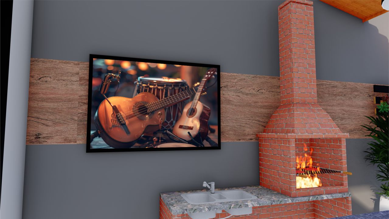 Quadro Decorativo Violão em Adesivo com Moldura Caixa