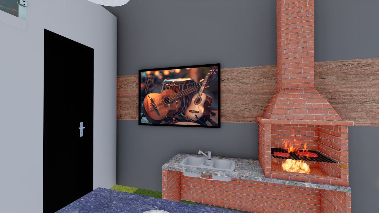 Quadro Decorativo Violão em Adesivo com Moldura Caixa