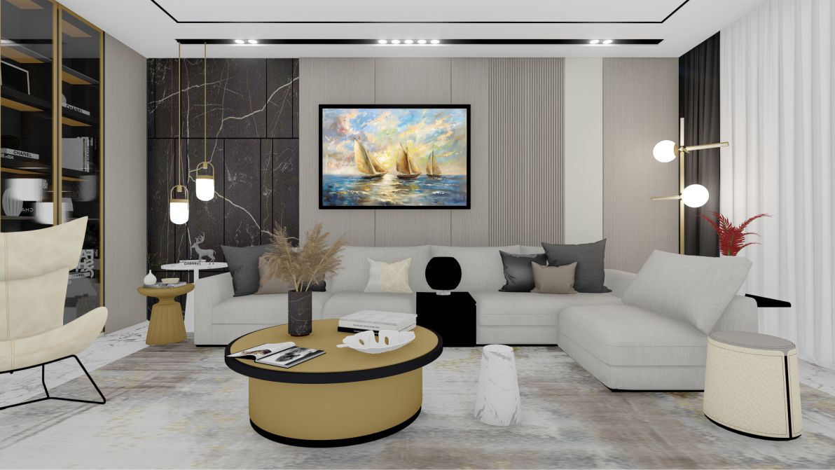 Quadro Decorativo Barcos no Mar em Adesivo com Moldura Caixa