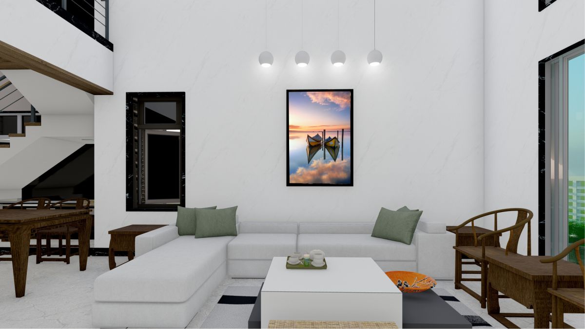 Quadro Decorativo Barcos em Adesivo com Moldura Caixa