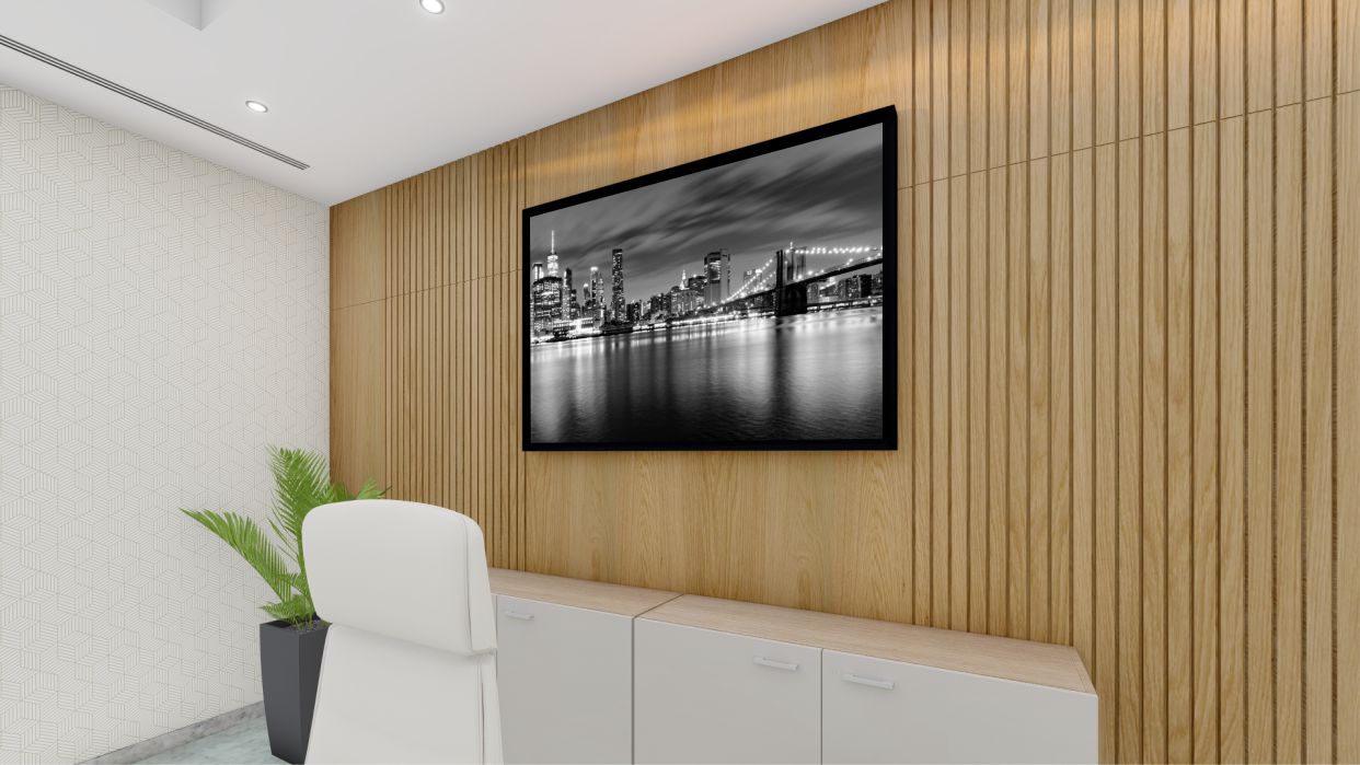 Quadro Decorativo New York Preto e Branco em Adesivo com Moldura Caixa