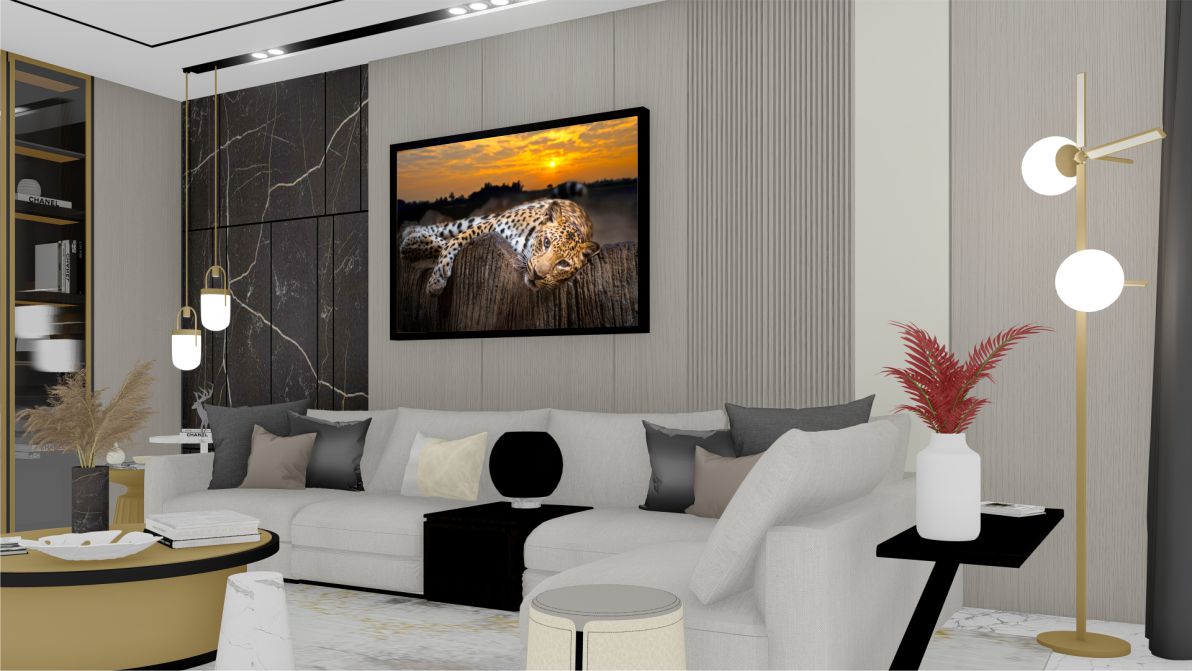 Quadro Decorativo Onça Pintada em Adesivo com Moldura Caixa