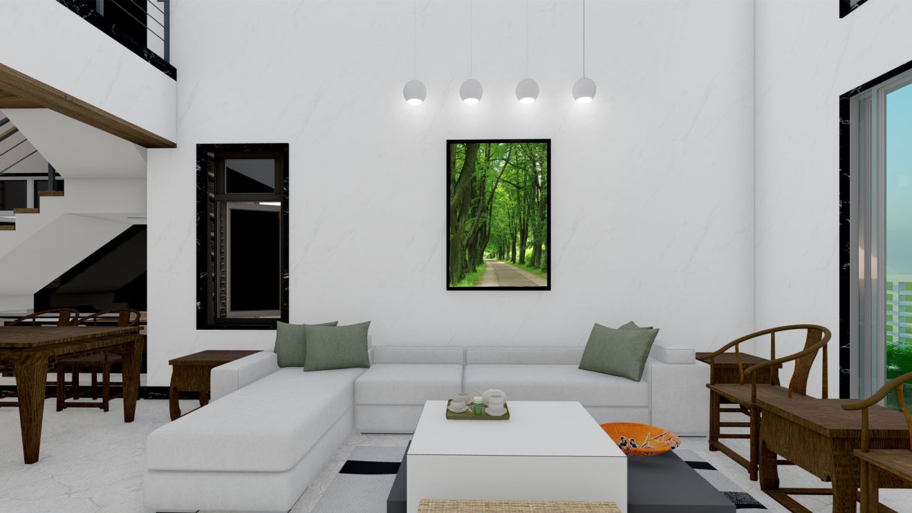 Quadro Decorativo Bosque em Adesivo com Moldura Caixa