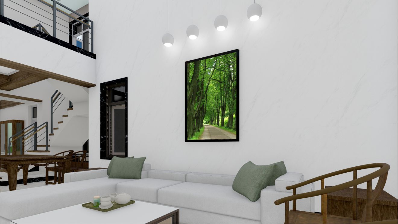 Quadro Decorativo Bosque em Adesivo com Moldura Caixa