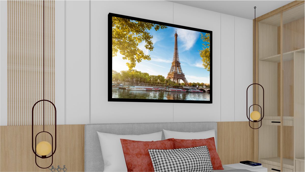 Quadro Decorativo Paris em Adesivo com Moldura Caixa