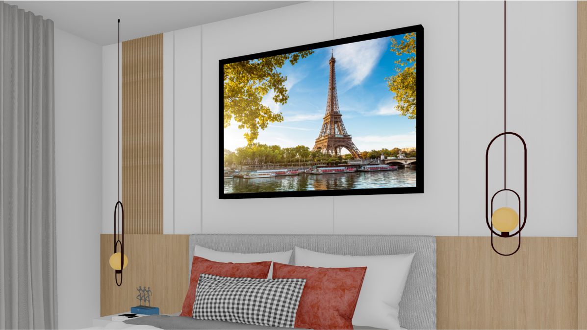 Quadro Decorativo Paris em Adesivo com Moldura Caixa