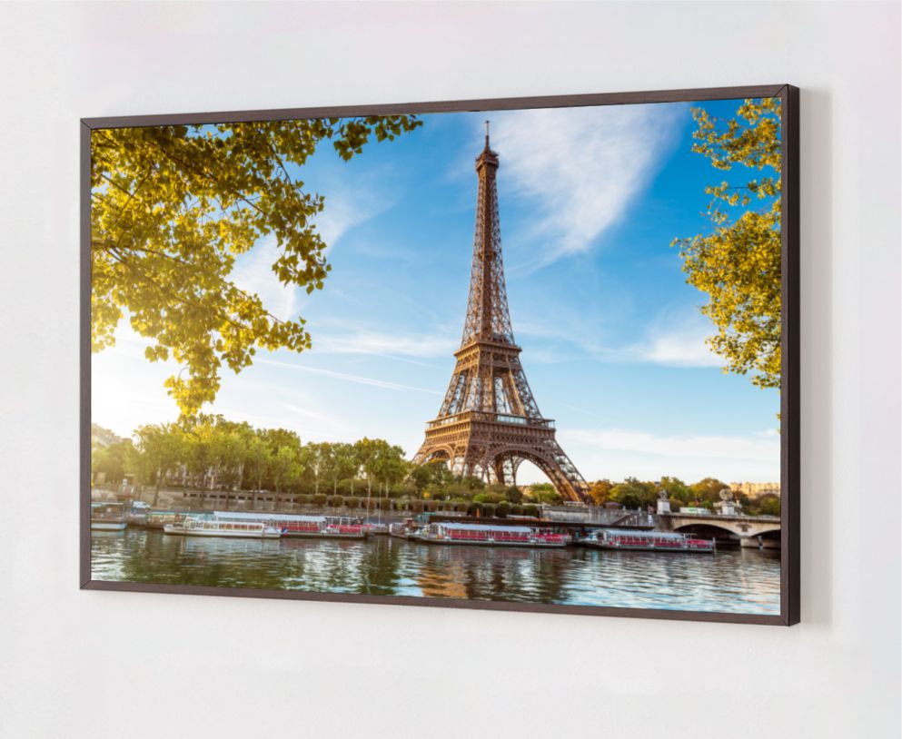 Quadro Decorativo Paris em Adesivo com Moldura Caixa
