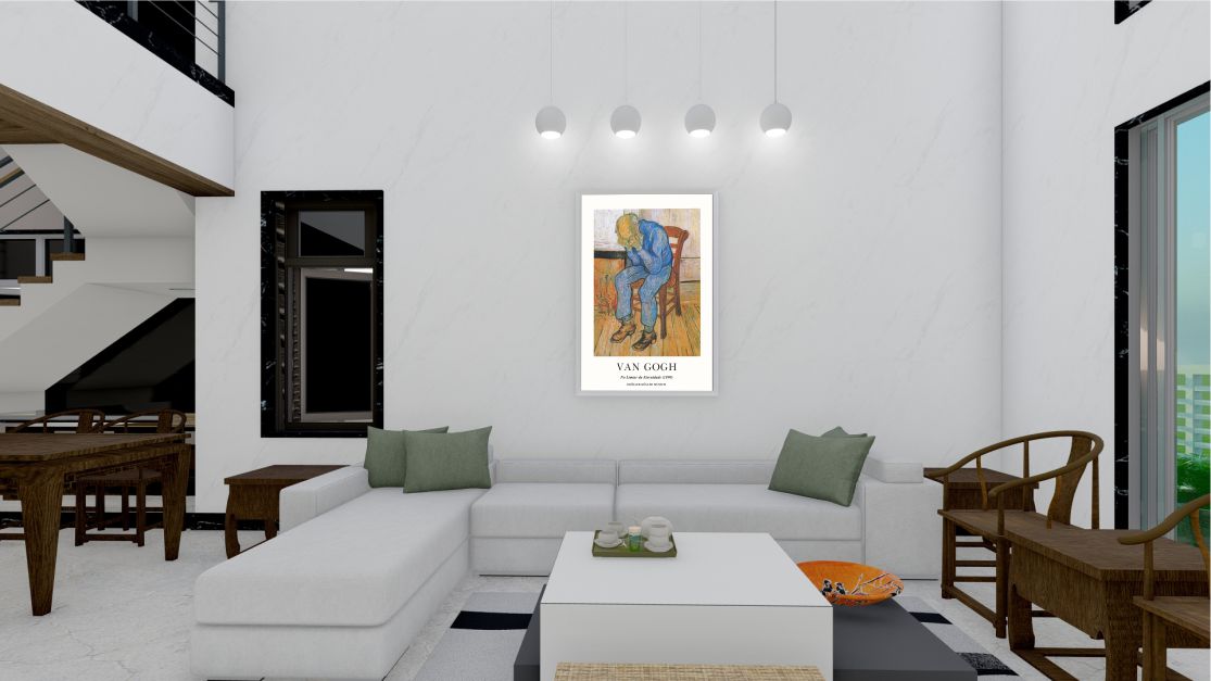 Quadro Decorativo Van Gogh No Limiar da Eternidade em Adesivo com Moldura Caixa