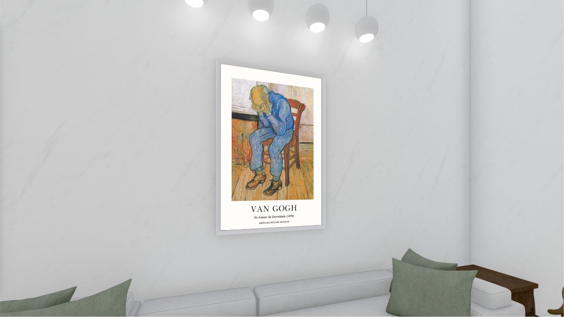 Quadro Decorativo Van Gogh No Limiar da Eternidade em Adesivo com Moldura Caixa