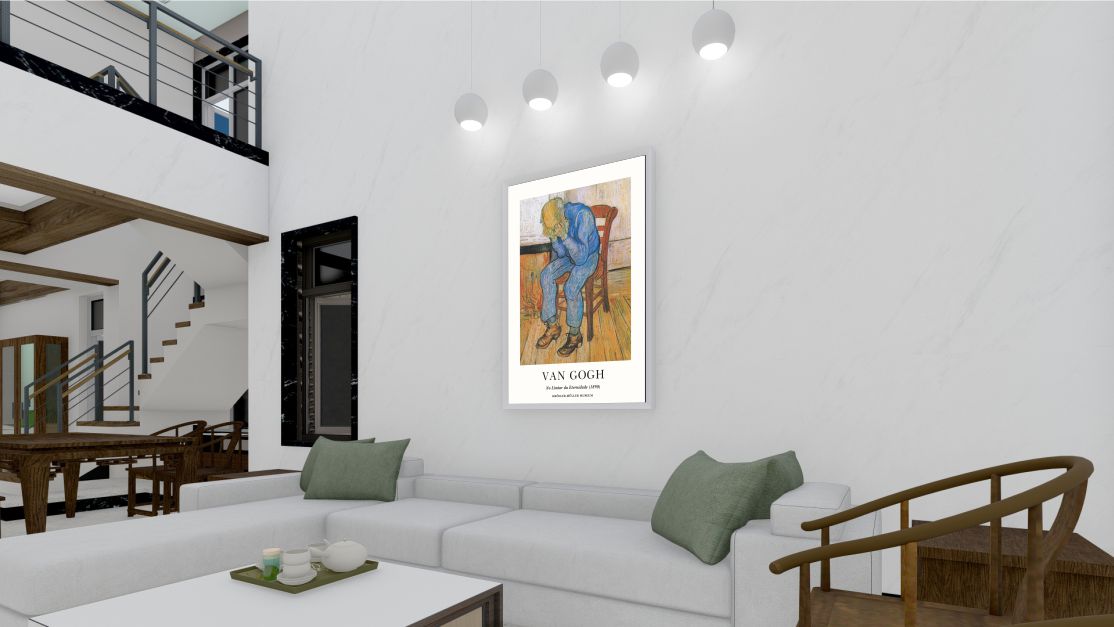 Quadro Decorativo Van Gogh No Limiar da Eternidade em Adesivo com Moldura Caixa