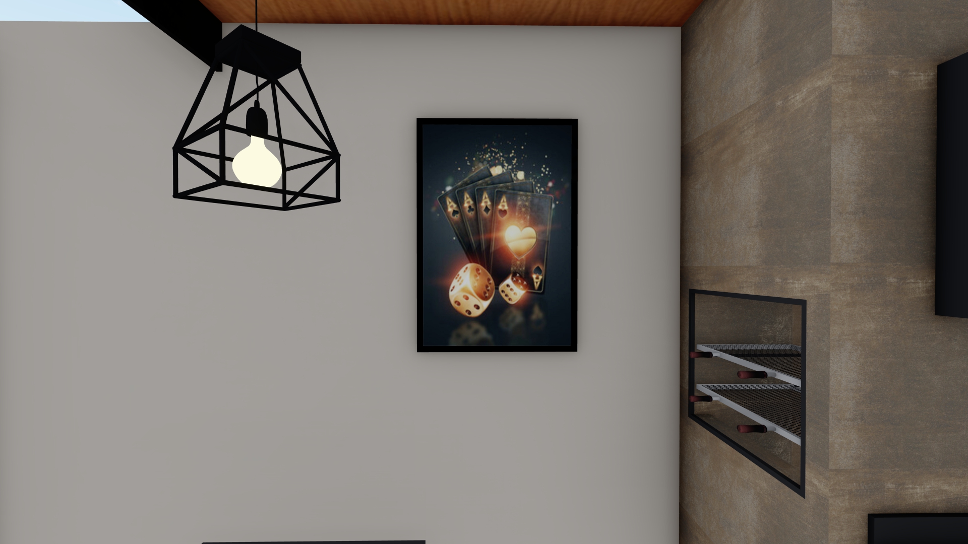 Quadro Decorativo Poker em Adesivo com Moldura Caixa