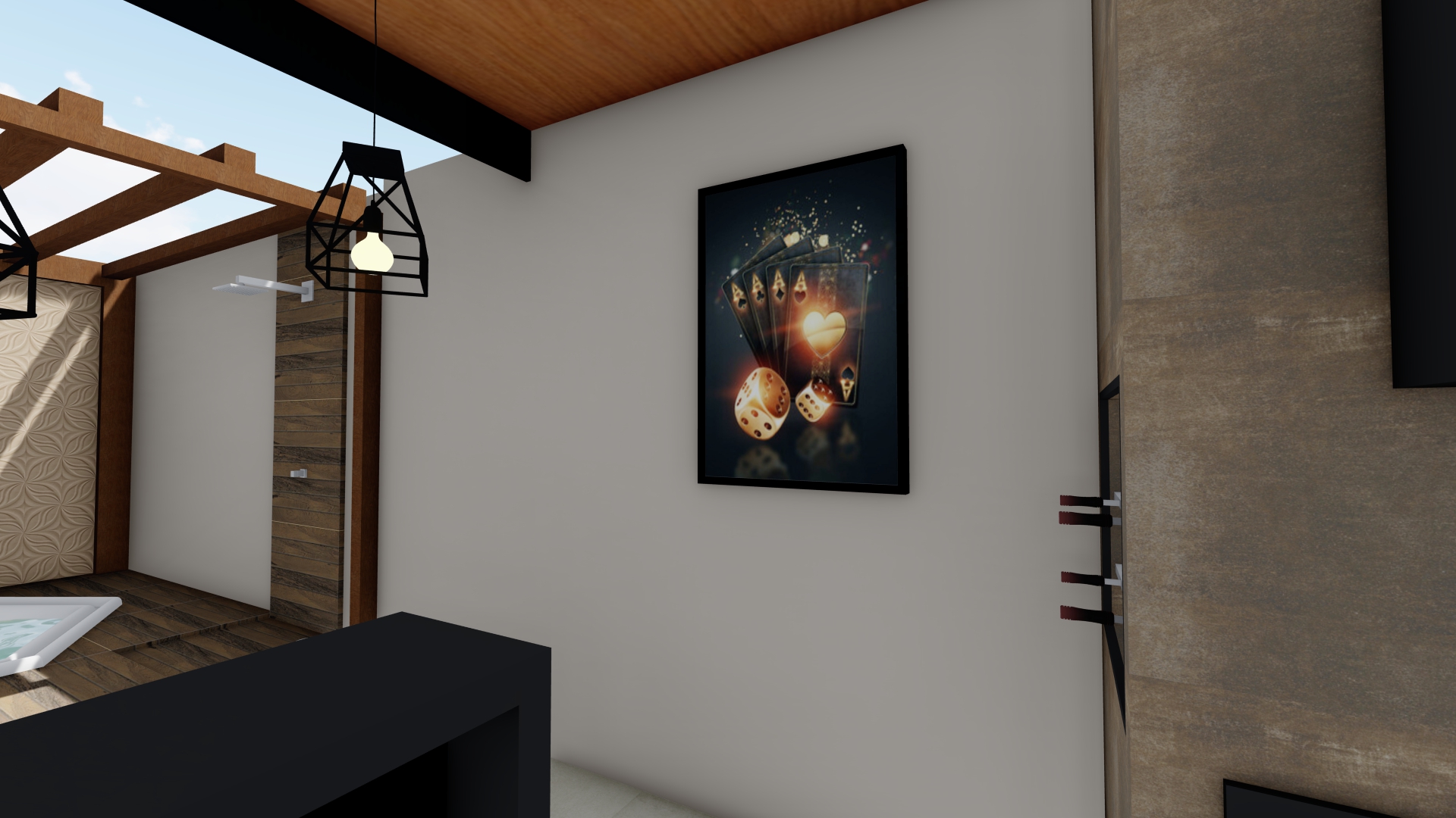 Quadro Decorativo Poker em Adesivo com Moldura Caixa