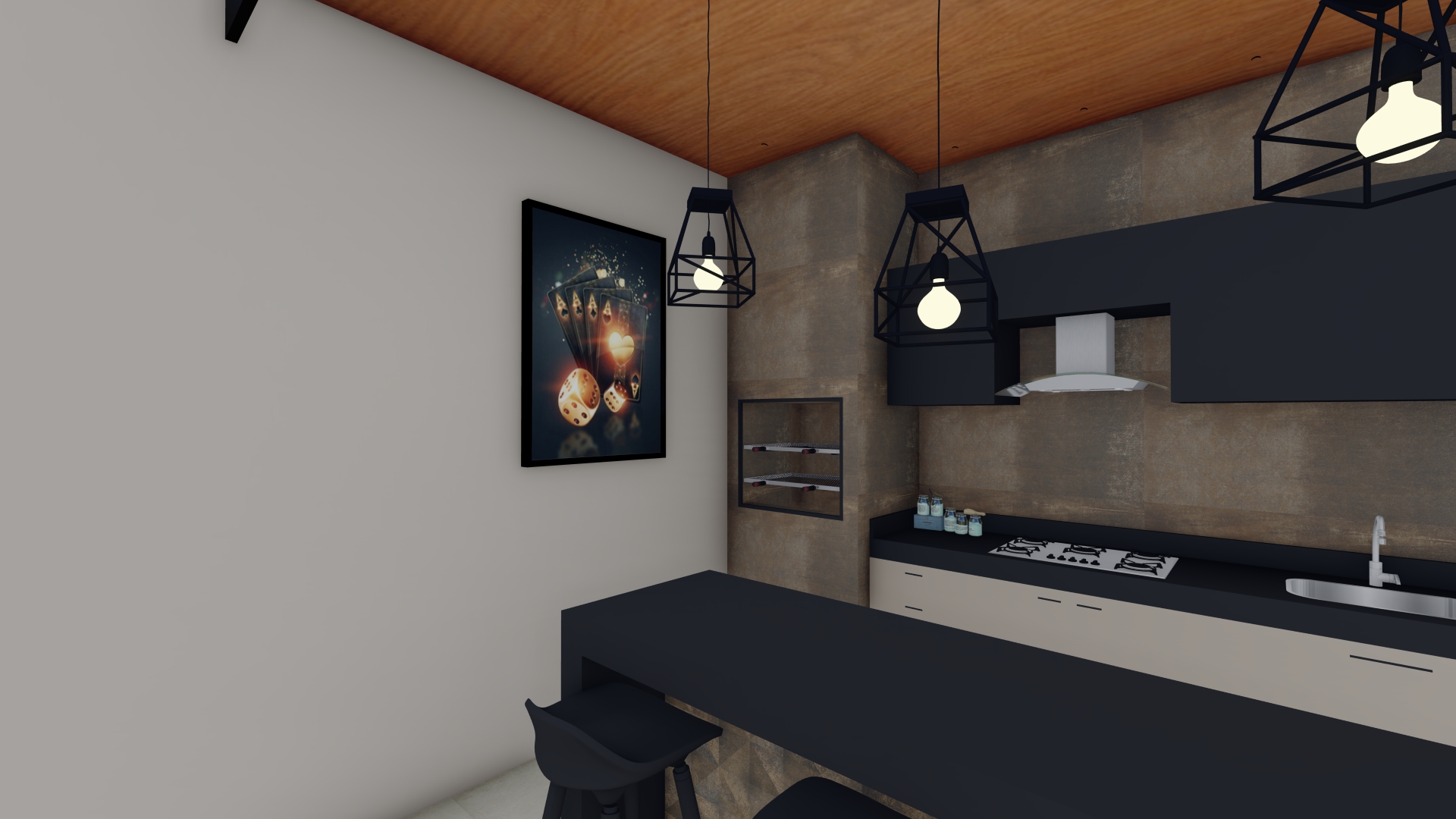 Quadro Decorativo Poker em Adesivo com Moldura Caixa