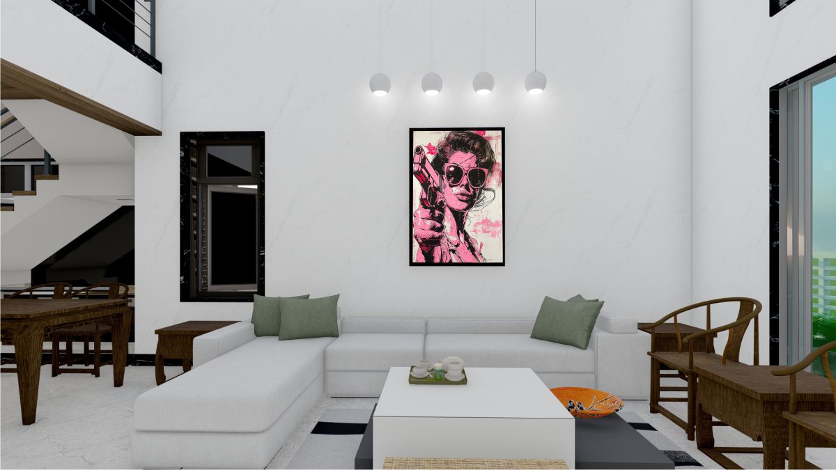 Quadro Decorativo Pop Art Mulher em Adesivo com Moldura Caixa