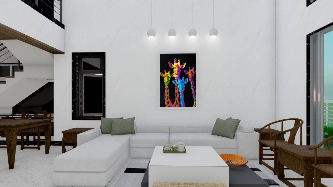 Quadro Decorativo Pop Art Girafa em Adesivo com Moldura Caixa