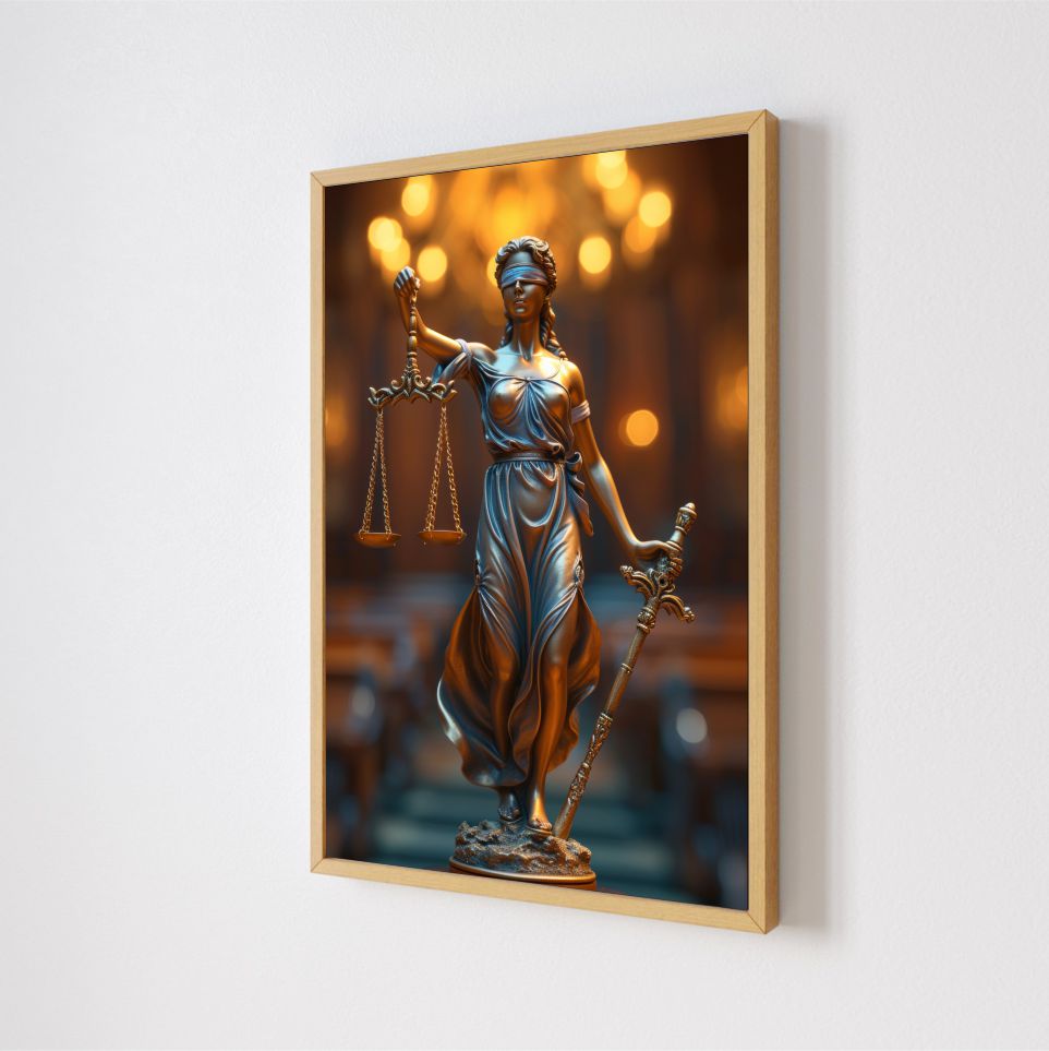 Quadro Decorativo Advocacia em Adesivo com Moldura Caixa