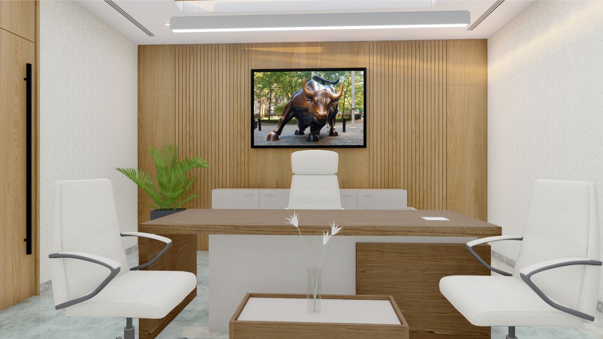 Quadro Decorativo Mercado Financeiro em Adesivo com Moldura Caixa