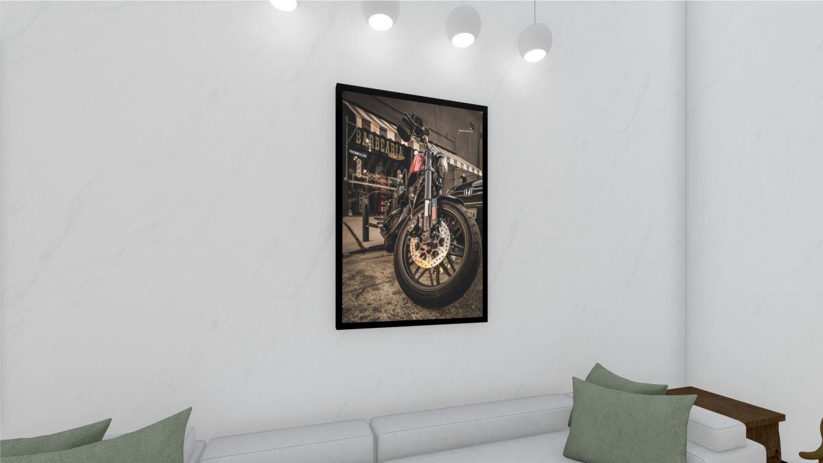 Quadro Decorativo Barbearia Adesivo com Moldura Caixa