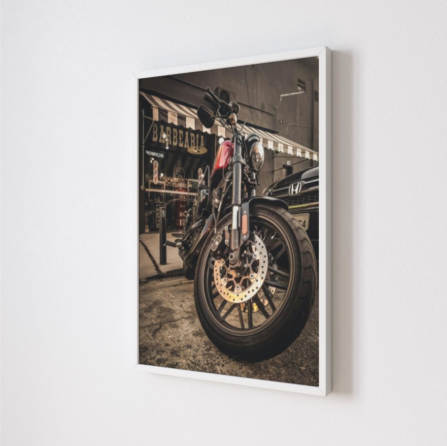 Quadro Decorativo Barbearia Adesivo com Moldura Caixa