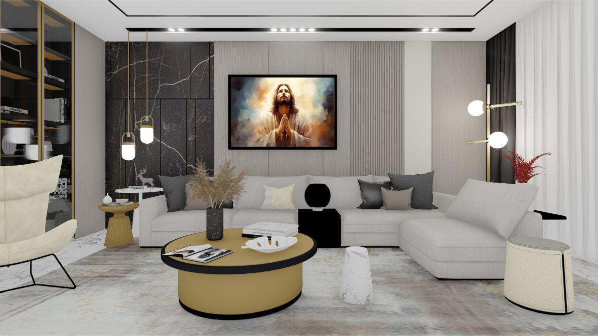 Quadro Decorativo Jesus Cristo em Adesivo com Moldura Caixa