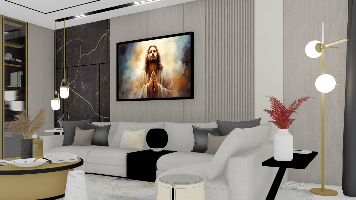 Quadro Decorativo Jesus Cristo em Adesivo com Moldura Caixa