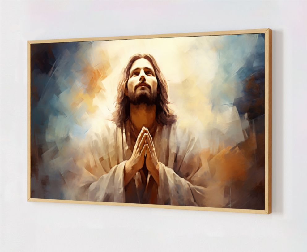 Quadro Decorativo Jesus Cristo em Adesivo com Moldura Caixa